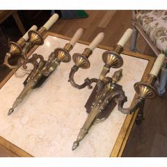 Antique French Neoclassical Gilt Bronze Sconces a Pair - 1694872