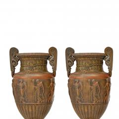 Antique French Neoclassical Patinated Bronze Decorative Urn Red Marble Base - 3886252