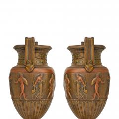 Antique French Neoclassical Patinated Bronze Decorative Urn Red Marble Base - 3886257