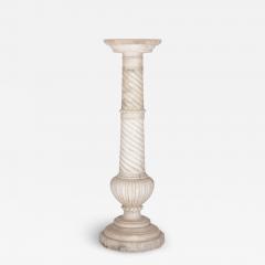 Antique French Neoclassical alabaster pedestal - 3076533