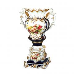 Antique French Old Paris Enameled Gilt Decorated Porcelain Urn Vases 19th Cent - 4552553