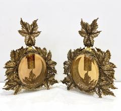 Antique French Pair of Gilt Brass Filigree Glass Rococo Style Perfume Bottles - 3419732