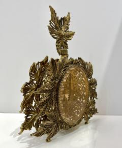 Antique French Pair of Gilt Brass Filigree Glass Rococo Style Perfume Bottles - 3419734