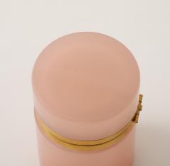 Antique French Pink Cylindrical Opaline Box Early 20th C  - 4179328