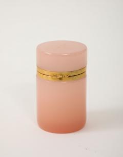 Antique French Pink Cylindrical Opaline Box Early 20th C  - 4179330