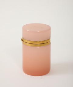 Antique French Pink Cylindrical Opaline Box Early 20th C  - 4179331