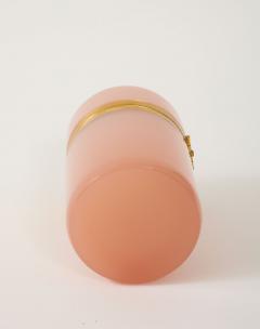 Antique French Pink Cylindrical Opaline Box Early 20th C  - 4179333