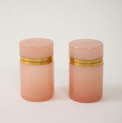 Antique French Pink Cylindrical Opaline Box Early 20th C  - 4179334