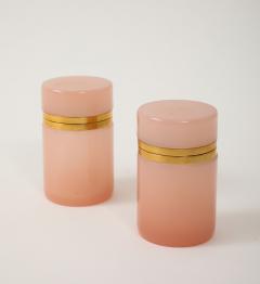 Antique French Pink Cylindrical Opaline Box Early 20th C  - 4179335