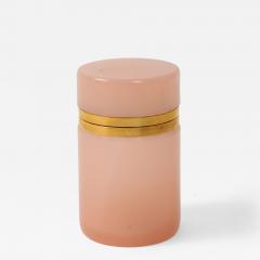 Antique French Pink Cylindrical Opaline Box Early 20th C  - 4186058