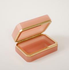 Antique French Pink Opaline Rectangular Box with Hinge 1910 - 4179350