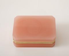 Antique French Pink Opaline Rectangular Box with Hinge 1910 - 4179351