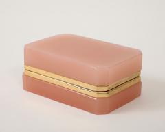 Antique French Pink Opaline Rectangular Box with Hinge 1910 - 4179352