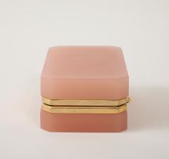 Antique French Pink Opaline Rectangular Box with Hinge 1910 - 4179353