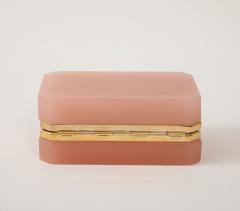 Antique French Pink Opaline Rectangular Box with Hinge 1910 - 4179354