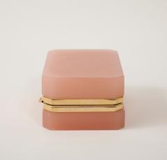 Antique French Pink Opaline Rectangular Box with Hinge 1910 - 4179355