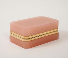 Antique French Pink Opaline Rectangular Box with Hinge 1910 - 4179357