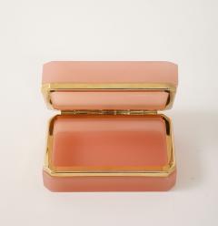 Antique French Pink Opaline Rectangular Box with Hinge 1910 - 4179358