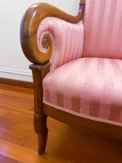 Antique French Pink color Sofa in Walnut 1830 - 3384107