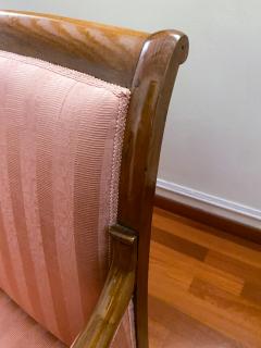 Antique French Pink color Sofa in Walnut 1830 - 3384113