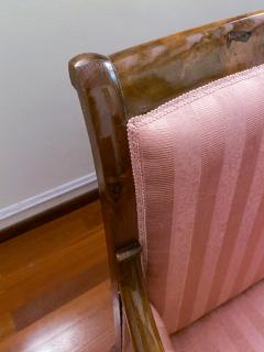 Antique French Pink color Sofa in Walnut 1830 - 3384114