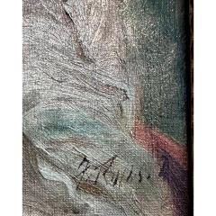 Antique French Portrait Painting of Beautiful Woman - 4386389