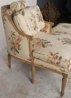 Antique French Provincial Bleached Mahogany Wood Duchesse Brisee 2 Piece Chaise - 2411910