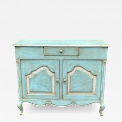 Antique French Provincial Blue Blue Paint Decorated Buffet Cabinet - 3053138