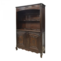 Antique French Provincial Louis XV Style Oak Vaisselier Breakfront Hutch - 3041329