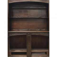 Antique French Provincial Louis XV Style Oak Vaisselier Breakfront Hutch - 3041337