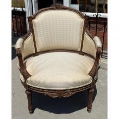 Antique French Provincial Louis XVI Petite Bergere Fruitwood Arm Chair 1 of 2 - 4232200