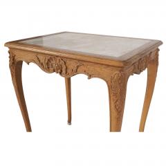 Antique French Provincial Marble Top Side Table - 4795093