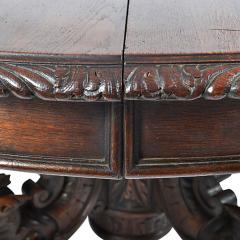 Antique French Renaissance Revival Pedestal Oval Dining Table - 167197