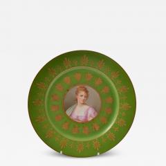 Antique French Sevres Hand Painted Gilt Porcelain Portrait Plate - 3467439