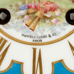 Antique French Sevres style porcelain and gilt bronze mantel clock - 4230910