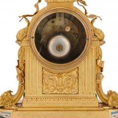 Antique French Sevres style porcelain and gilt bronze mantel clock - 4230916