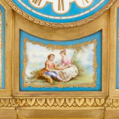 Antique French Sevres style porcelain and gilt bronze mantel clock - 4230919