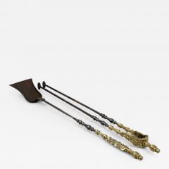 Antique French Steel and Cast Brass Firetools Circa 1850 - 261625