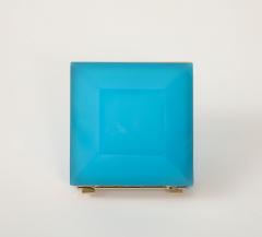 Antique French Turquoise Opaline Hexagonal Box - 4180701