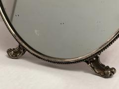 Antique French Vintage Silver Plate Table Vanity Mirror - 3382353