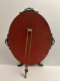 Antique French Vintage Silver Plate Table Vanity Mirror - 3382358
