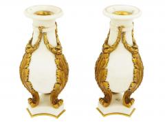 Antique French White Marble And Gilt Bronze Cassolettes - 4202523