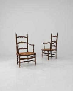 Antique French Wooden Armchairs a Pair - 3471743