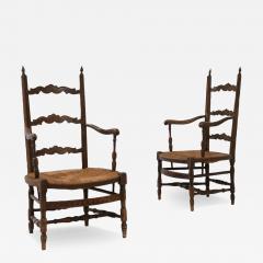Antique French Wooden Armchairs a Pair - 3511283