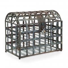 Antique French Wrought Iron Chest Wine Storage Rack for 28 Bottles - 4500353