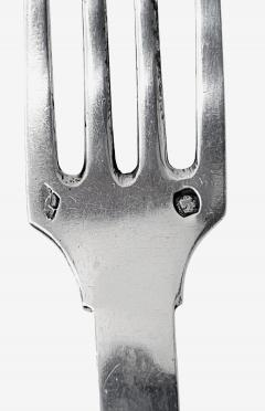 Antique French antique silver mop travel folding fork and spoon original box - 4559634