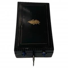 Antique French antique silver mop travel folding fork and spoon original box - 4559635