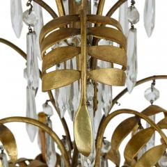 Antique French clear cut glass and ormolu twelve light chandelier - 3403215