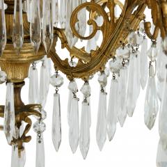 Antique French clear cut glass and ormolu twelve light chandelier - 3403216