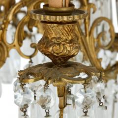 Antique French clear cut glass and ormolu twelve light chandelier - 3403218